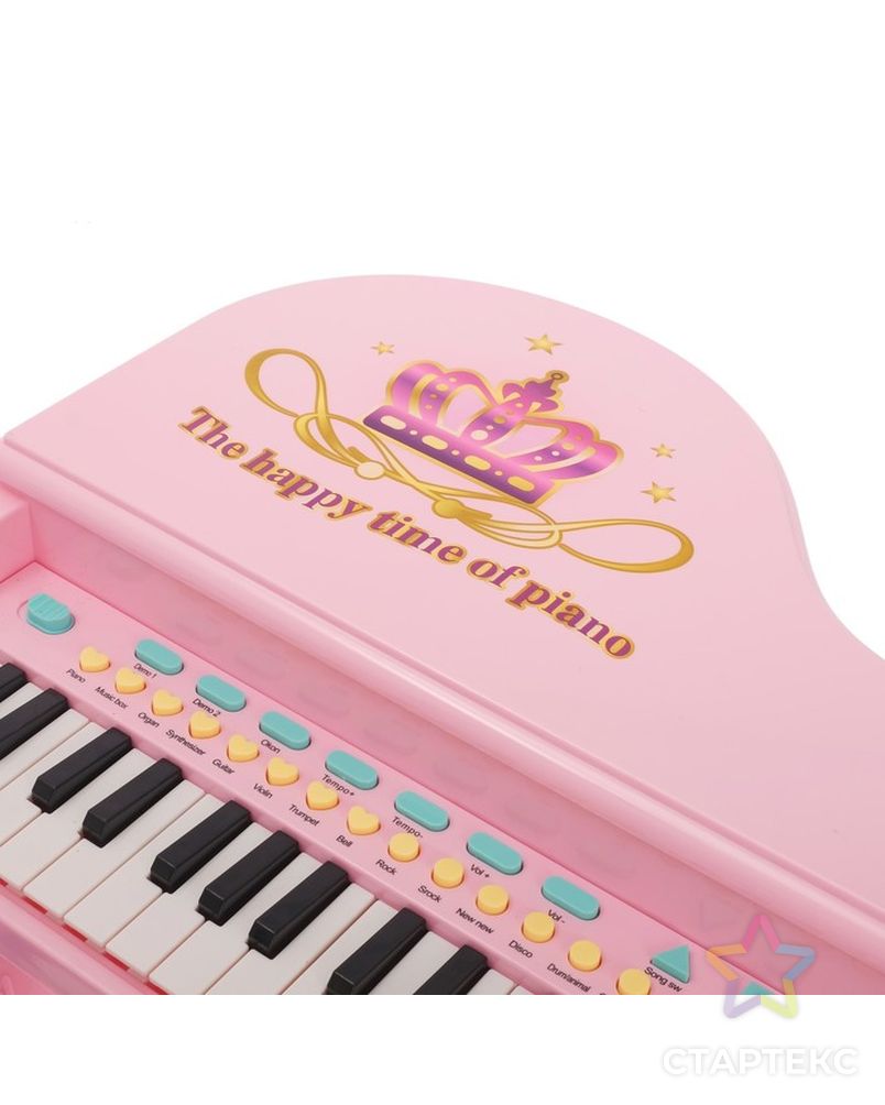 Пианино «Розовая мечта» с микрофоном и стульчиком, световые и звуковые эффекты арт. СМЛ-61128-1-СМЛ0003694076 4