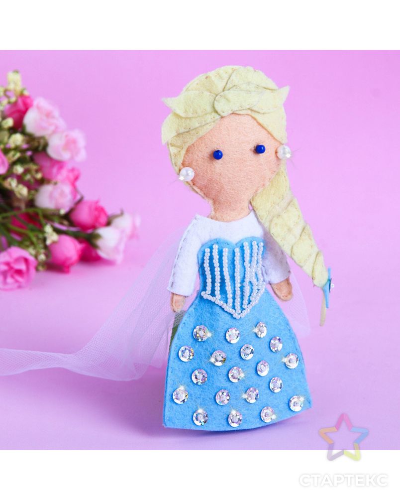 Куколка, игрушка из фетра "Моя куколка" Холодное сердце: Эльза арт. СМЛ-13901-1-СМЛ3703803 4