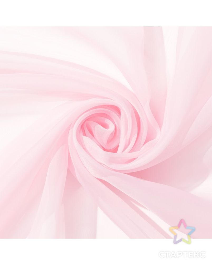 Ткань тюлевая гладкокрашенная 10 м, ширина 300 см, 50 г/м², цвет розовый, вуаль, 100% п/э арт. СМЛ-29867-1-СМЛ3721195