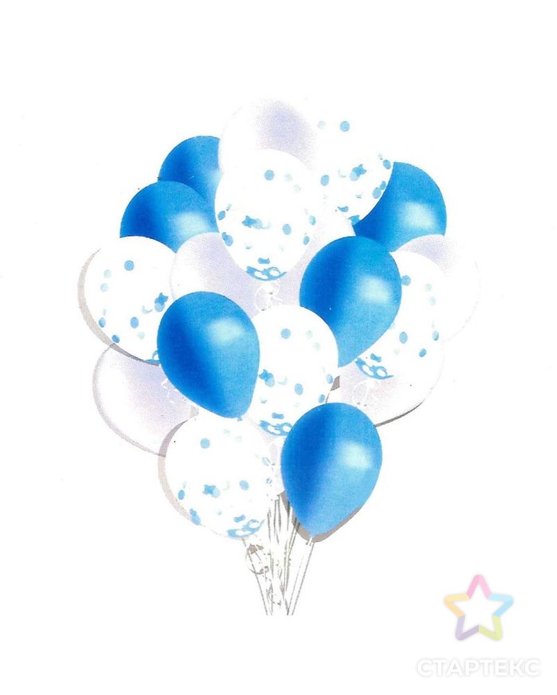 Букет из шаров «Мечта романтика», латекс, с конфетти, синий, набор 18 шт. арт. СМЛ-61879-1-СМЛ0003734610 1