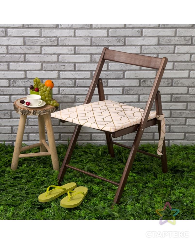 Подушка на стул уличная «Этель» Сетка, 45×45 см, репс с пропиткой ВМГО, 100% хлопок арт. СМЛ-14243-1-СМЛ3735246 1