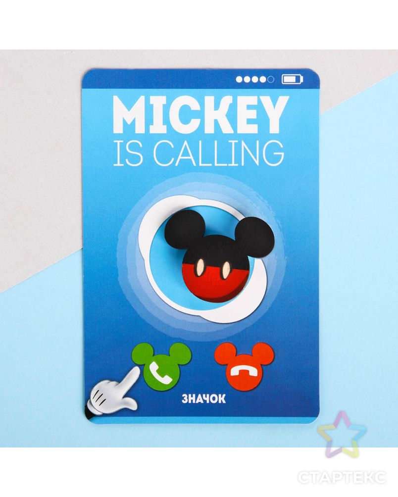 Значок на подложке "Mickey", Микки Маус арт. СМЛ-14245-1-СМЛ3735379 1