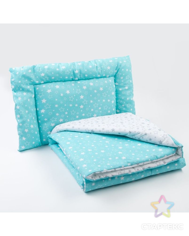 Заказать Комплект в кроватку (одеяло, подушка), цвет серый/бирюзовый арт. СМЛ-14268-1-СМЛ3740129 в Новосибирске