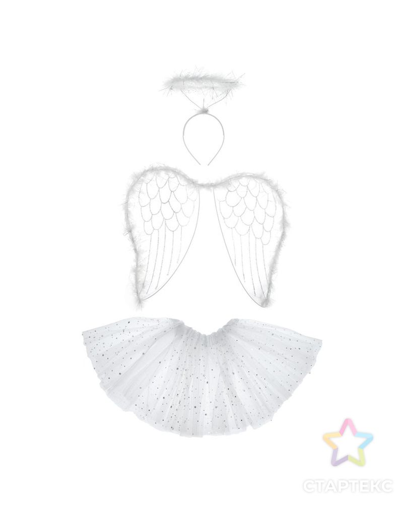 Карнавальный набор «Ангел», 3 предмета: крылья, юбка, ободок арт. СМЛ-63894-1-СМЛ0003740624 1