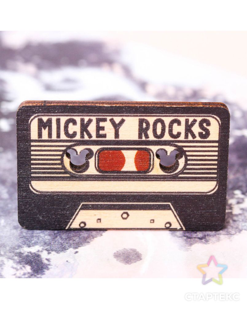 Значок на подложке "Mickey Rock", Микки Маус арт. СМЛ-14305-1-СМЛ3750808