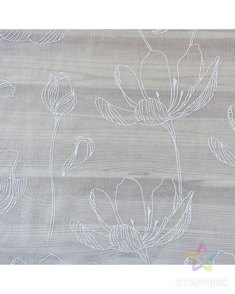 Штора - тюль «Цветы», с резиновым рисунком, 150х260 см арт. СМЛ-26522-1-СМЛ3766731