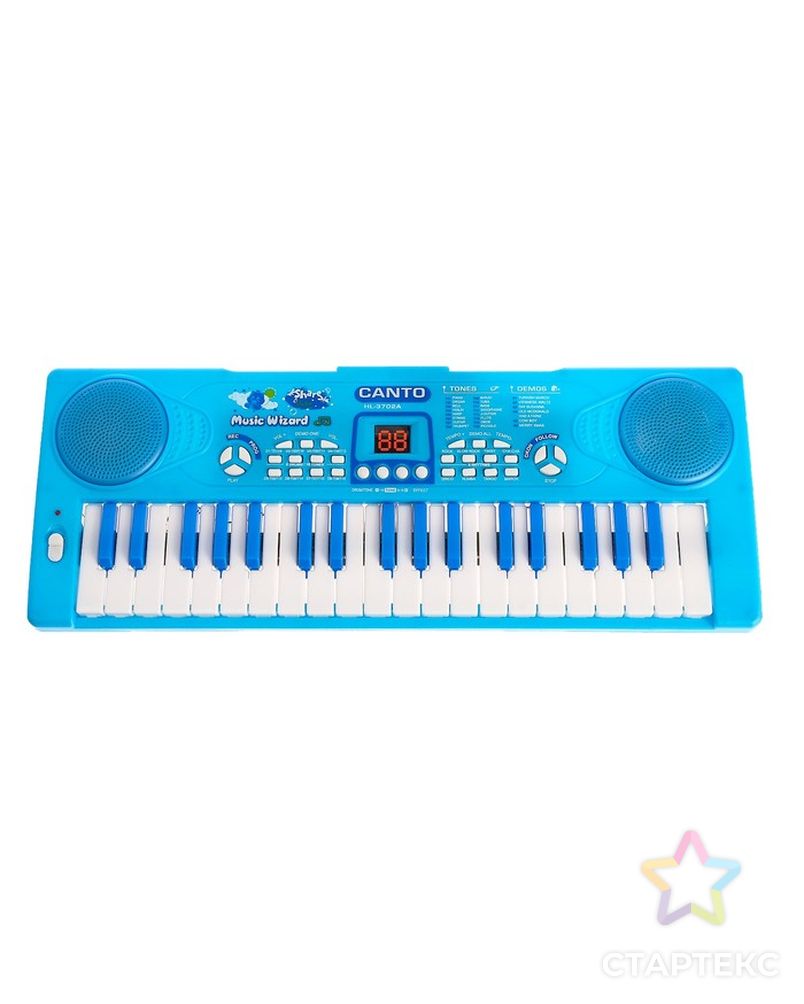 Синтезатор «Нежность» с микрофоном, 37 клавиш, цвет голубой арт. СМЛ-64290-1-СМЛ0003797796 2
