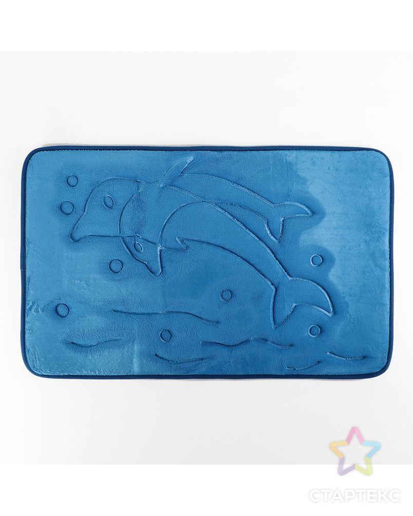 Коврик «Дельфины», 50×80 см, цвет синий арт. СМЛ-30382-1-СМЛ3799359 1
