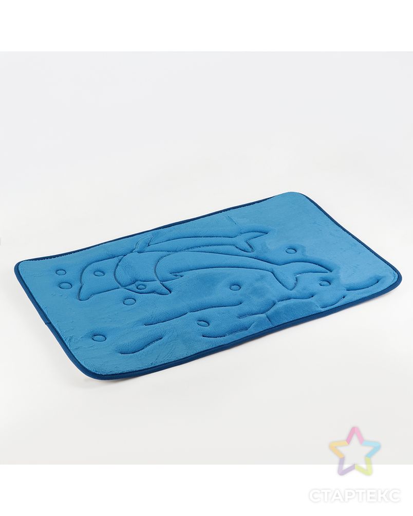 Коврик «Дельфины», 50×80 см, цвет синий арт. СМЛ-30382-1-СМЛ3799359 2