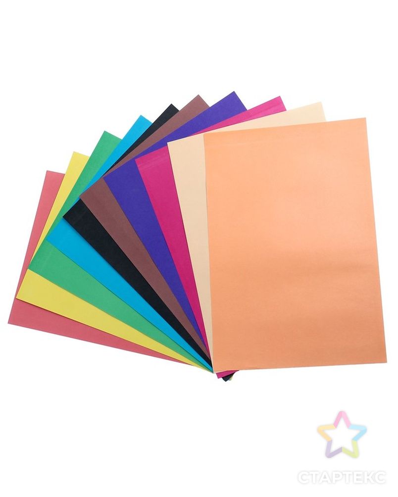Бумага цветная в папке А4, 10 листов, 10 цветов Calligrata, офсет 65 г/м2 арт. СМЛ-174774-1-СМЛ0003802568 2