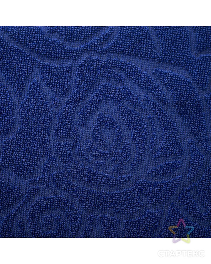 Полотенце махровое Privilea, Роза маленькая 50х90 см, синий, хлопок 100%, 411 г/м2 арт. СМЛ-14604-1-СМЛ3814306