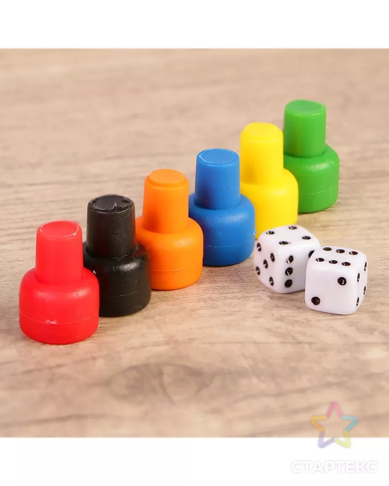 Набор для настольных игр (6 фишек, 2 кубика) арт. СМЛ-59028-1-СМЛ0003814990 - рис. 1