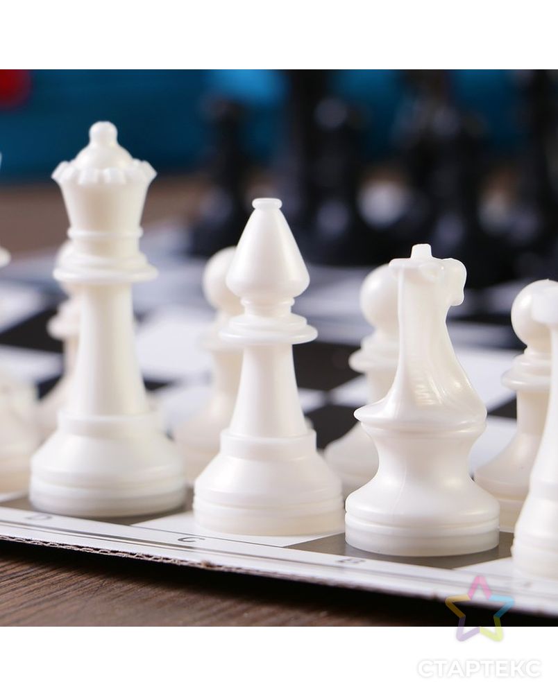 Настольная игра 3 в 1 "В дорогу": шахматы, домино, шашки (2 доски из картона 29х29 см) арт. СМЛ-59029-1-СМЛ0003814991 3
