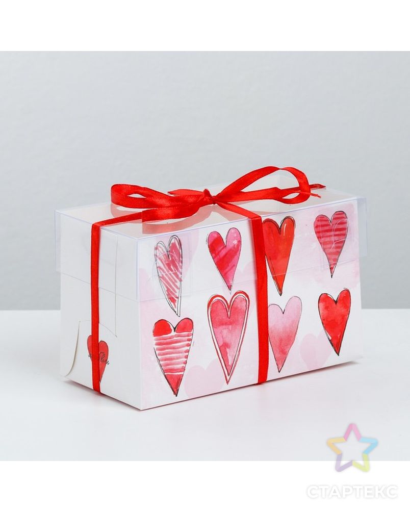 Коробка для капкейка «Любви», 16 × 8 × 10 см арт. СМЛ-62697-1-СМЛ0003822476 1