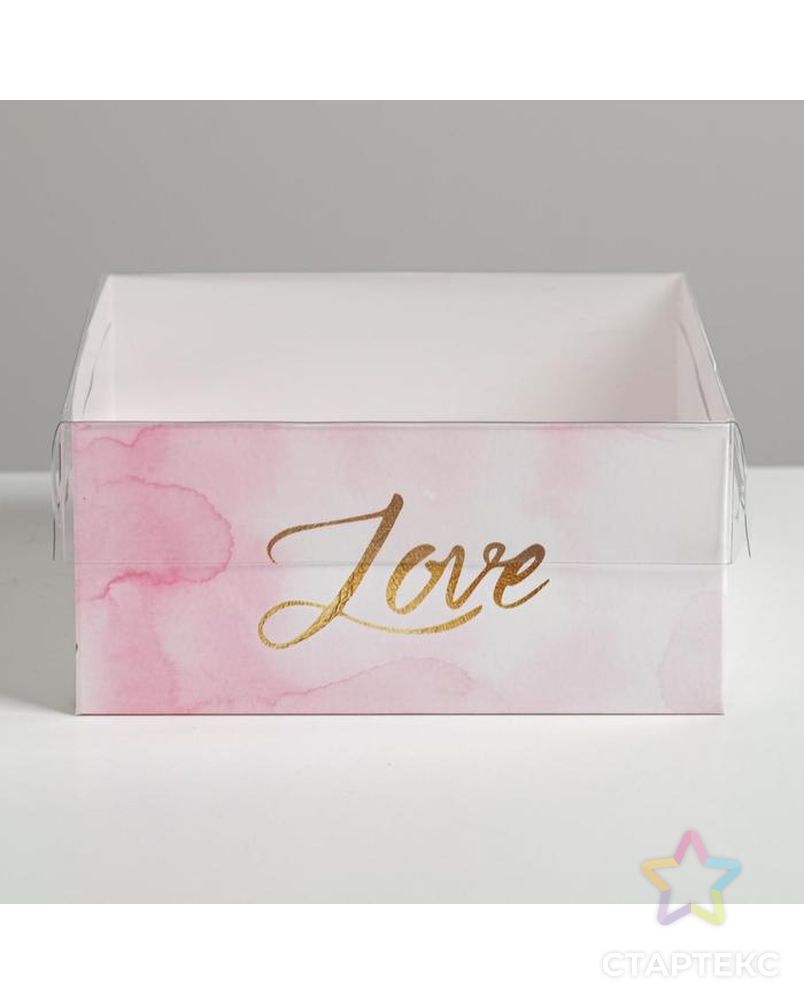 Коробка для капкейка Love, 16 × 16 × 7.5 см арт. СМЛ-62220-1-СМЛ0003822485 3