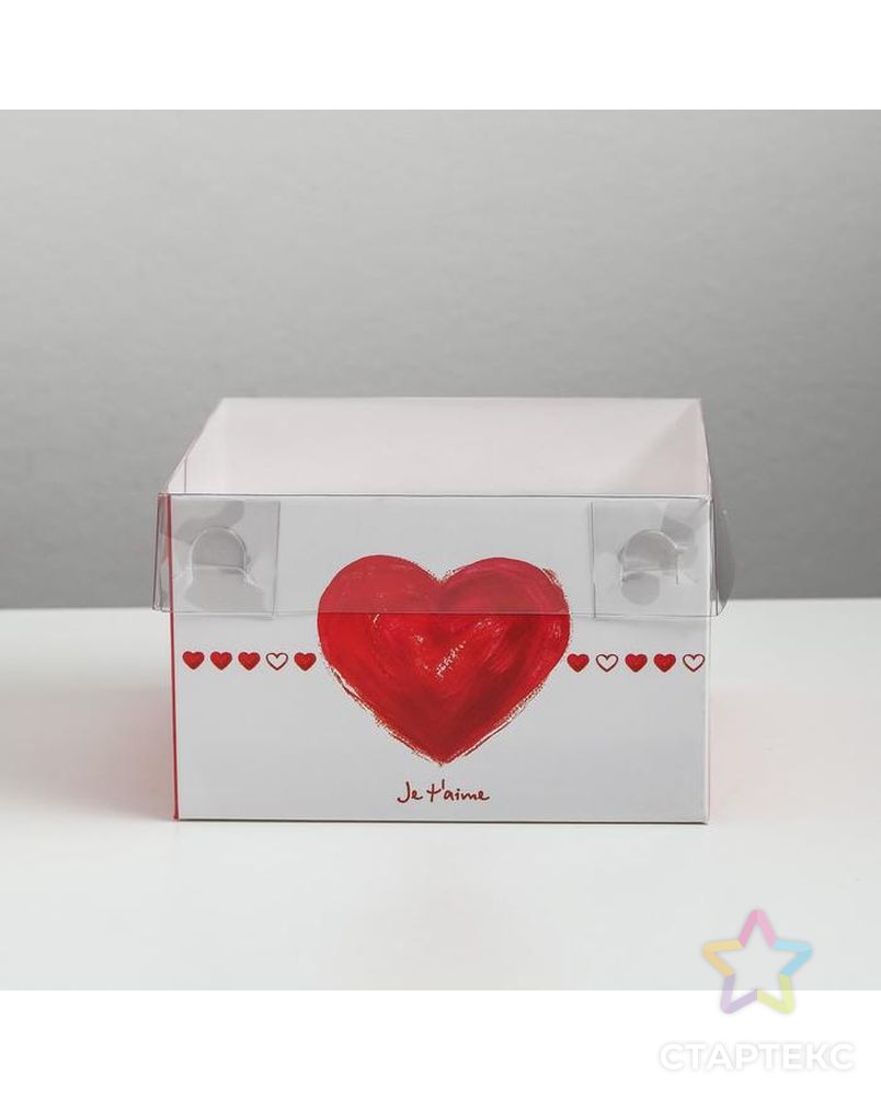 Коробка для капкейка Ja t`aime, 16 × 16 × 10 см арт. СМЛ-62225-1-СМЛ0003822505 2