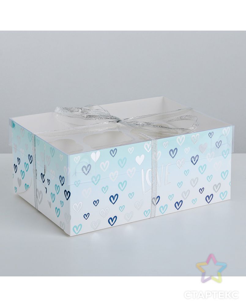 Коробка для капкейка Love, 23 × 16 × 10 см арт. СМЛ-97929-1-СМЛ0003822520 1