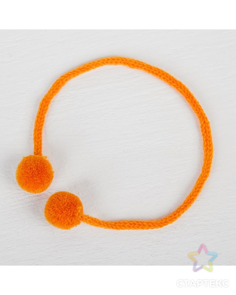 Декоративный элемент на верёвочке 2 шарика, d= 1,5 см, набор 6 шт., цвет оранжевый арт. СМЛ-206393-1-СМЛ0003822700