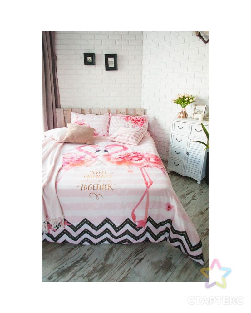 Постельное белье "Этель" 2 сп Flamingo 175*215 см, 200*220 см, 50х70+3 см - 2 шт арт. СМЛ-176200-1-СМЛ0003823952 11