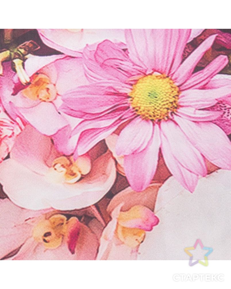 Комплект штор «Ламбрекен из цветов», размер - штора (147х267 см), тюль (294х160 см), габардин арт. СМЛ-14764-1-СМЛ3831764