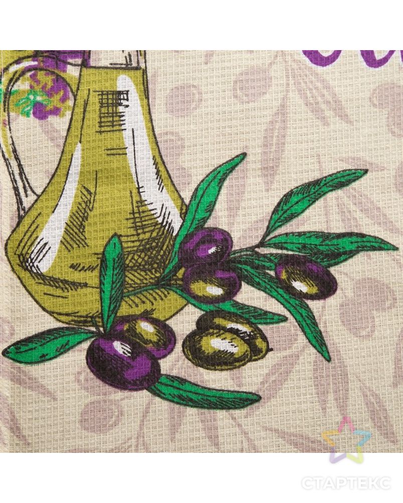 Полотенце вафельное Collorista «Олива», цвет бежевый 35×58, 100% хл, 160 г/м² арт. СМЛ-14901-1-СМЛ3847260 2