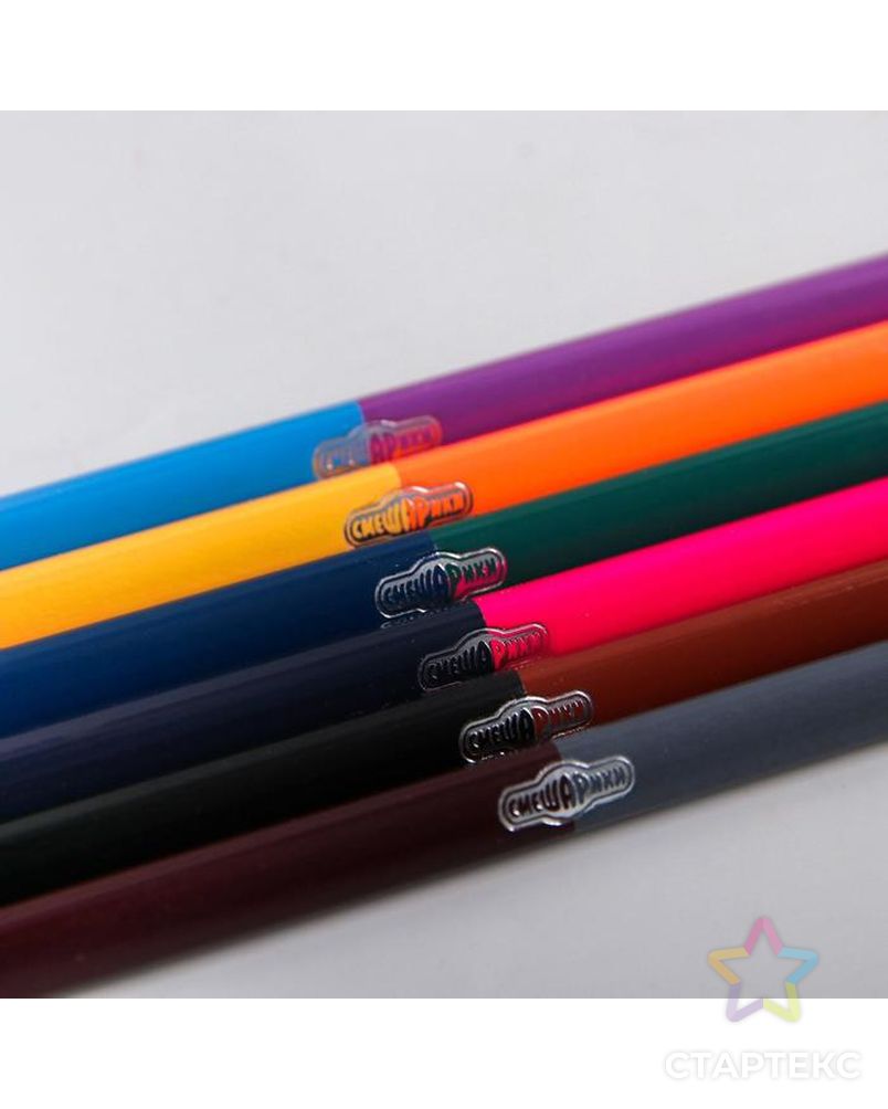 Двухсторонние цветные карандаши, 12 цветов, «Смешарики», 6 штук арт. СМЛ-218083-1-СМЛ0003851259 2