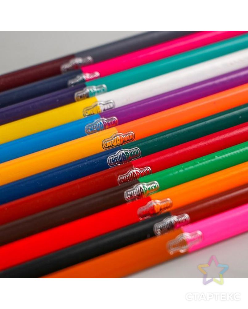 Двухсторонние цветные карандаши, 24 цвета, «Смешарики», 12 штук арт. СМЛ-218082-1-СМЛ0003851260