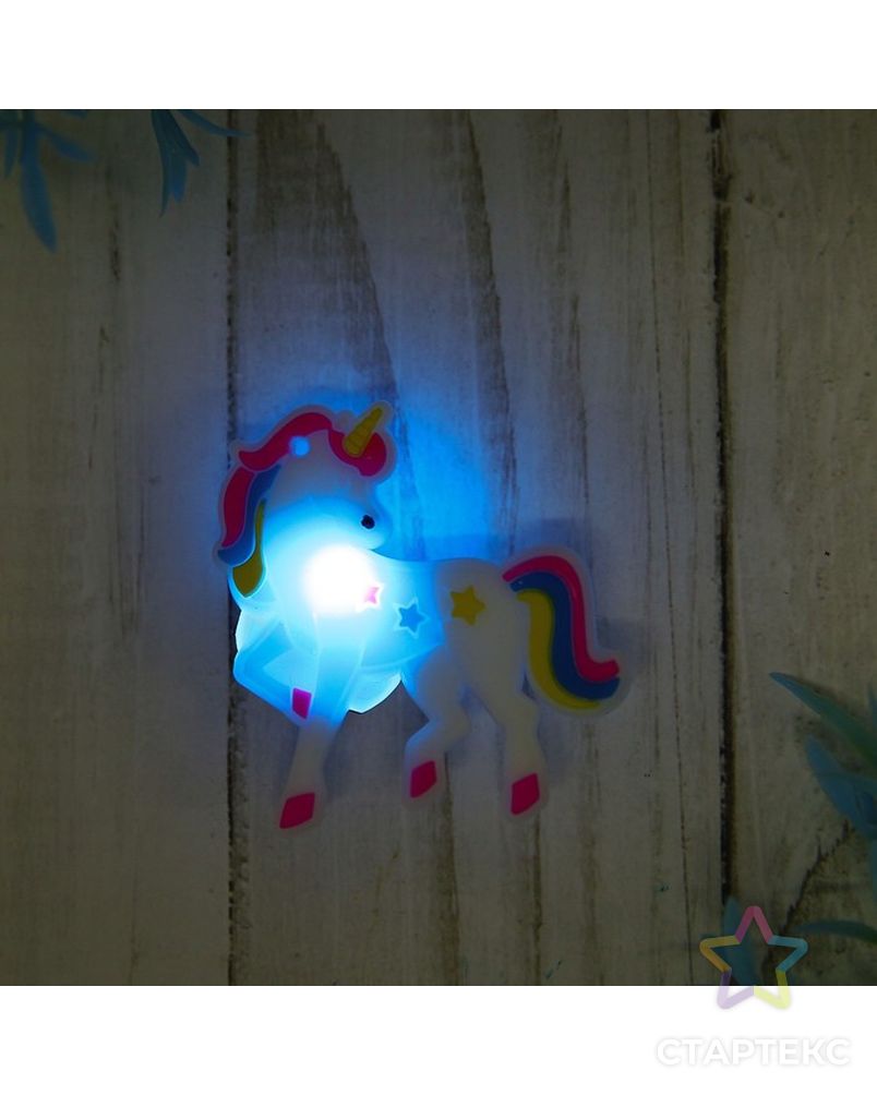 Карнавальный значок "Единорог" световой арт. СМЛ-14923-1-СМЛ3851447