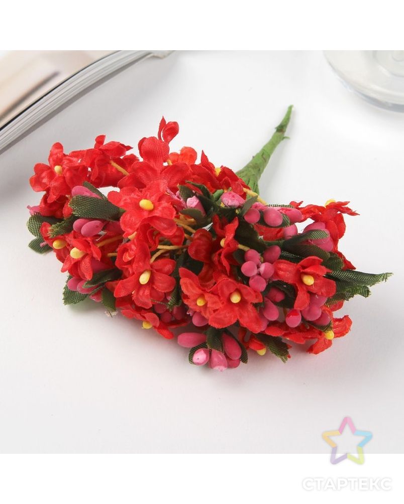 Цветы для декорирования "Полевые" 1 букет=12 цветов 16х9 см арт. СМЛ-26571-1-СМЛ3852354