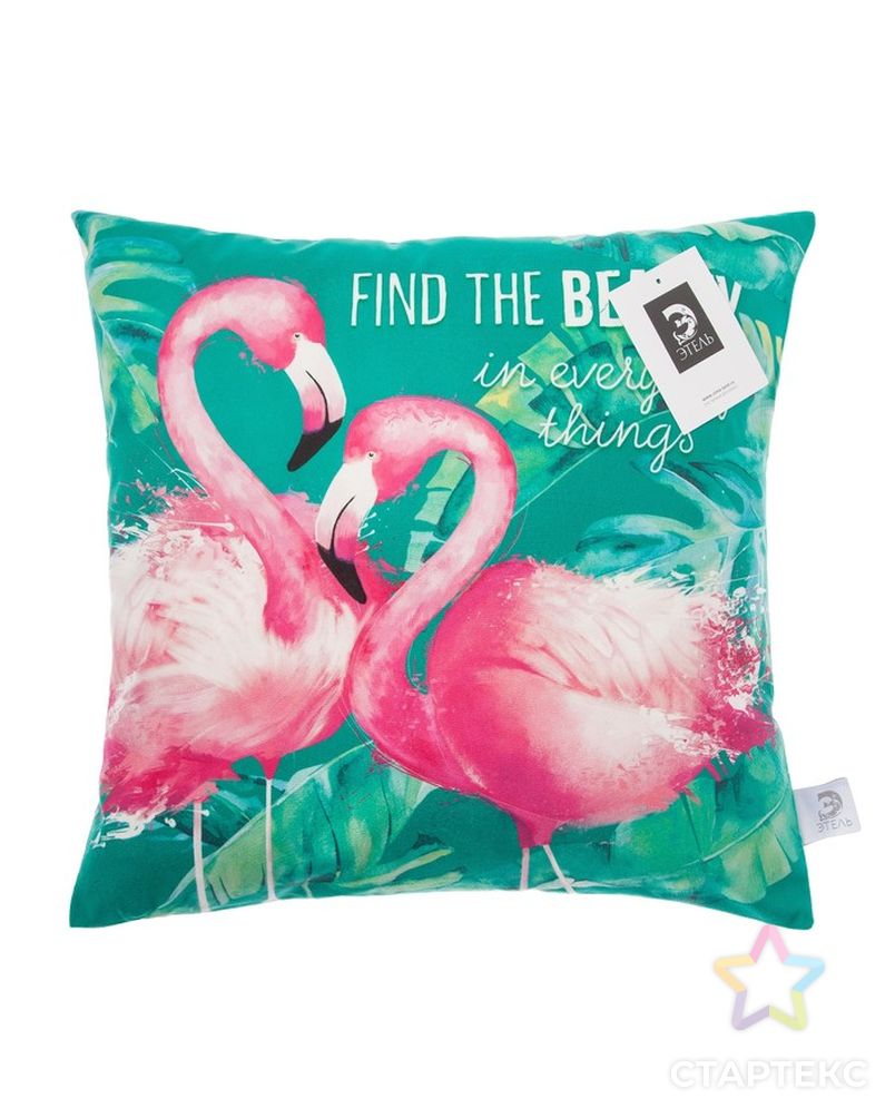 Чехол на подушку "Этель" Flamingo 40х40 см, 100% п/э, велюр арт. СМЛ-15140-1-СМЛ3863580 5