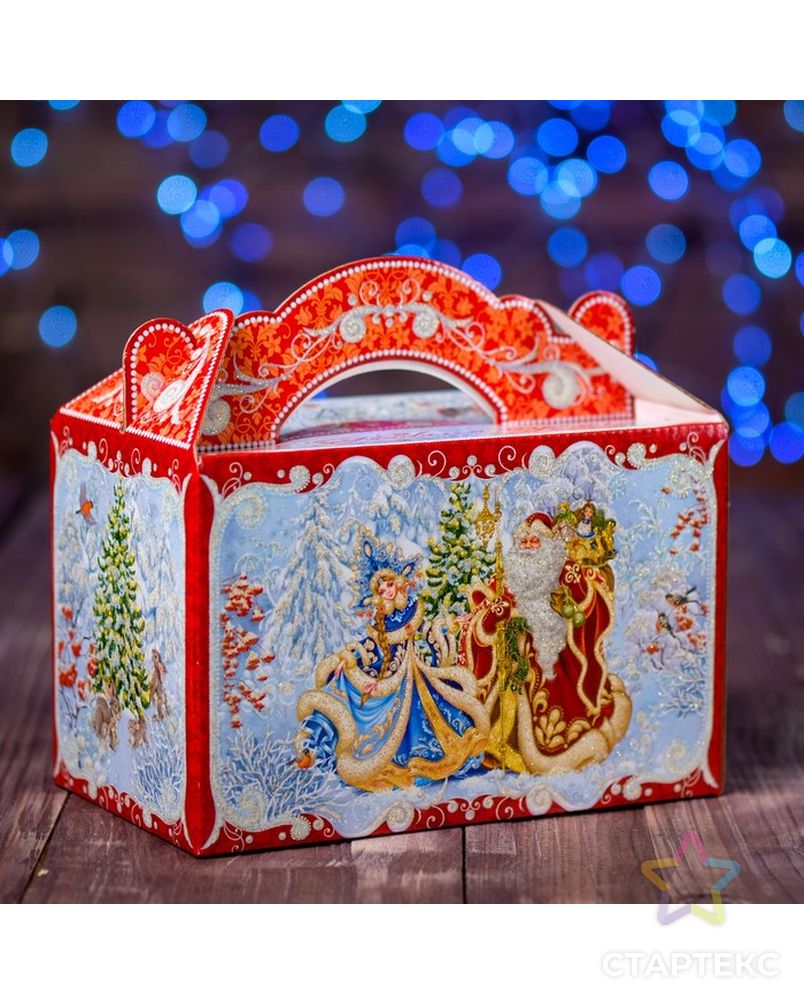 Подарочная коробка "Снегурочка и Дед Мороз", 20 x 12 x 19 см арт. СМЛ-73790-1-СМЛ0003865549 2