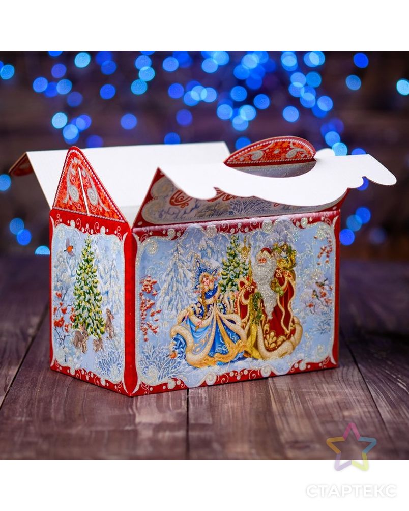 Подарочная коробка "Снегурочка и Дед Мороз", 20 x 12 x 19 см арт. СМЛ-73790-1-СМЛ0003865549 3