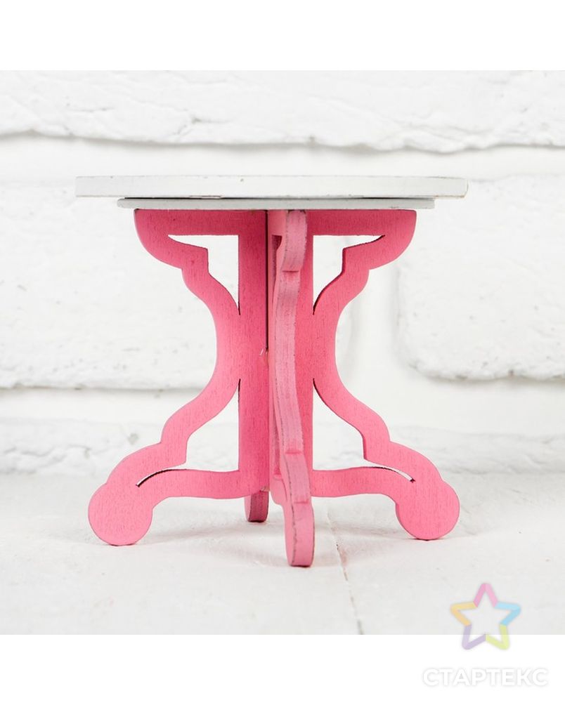Столик для кукол "В розовом цвете" р.9х8х9 см арт. СМЛ-15165-1-СМЛ3866403