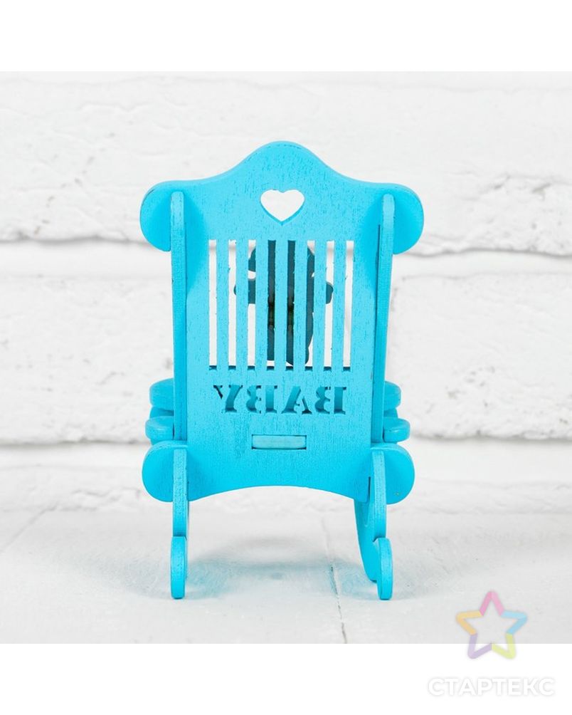Кресло для кукол "В голубом цвете" р.10х7х13 см арт. СМЛ-15167-1-СМЛ3866405