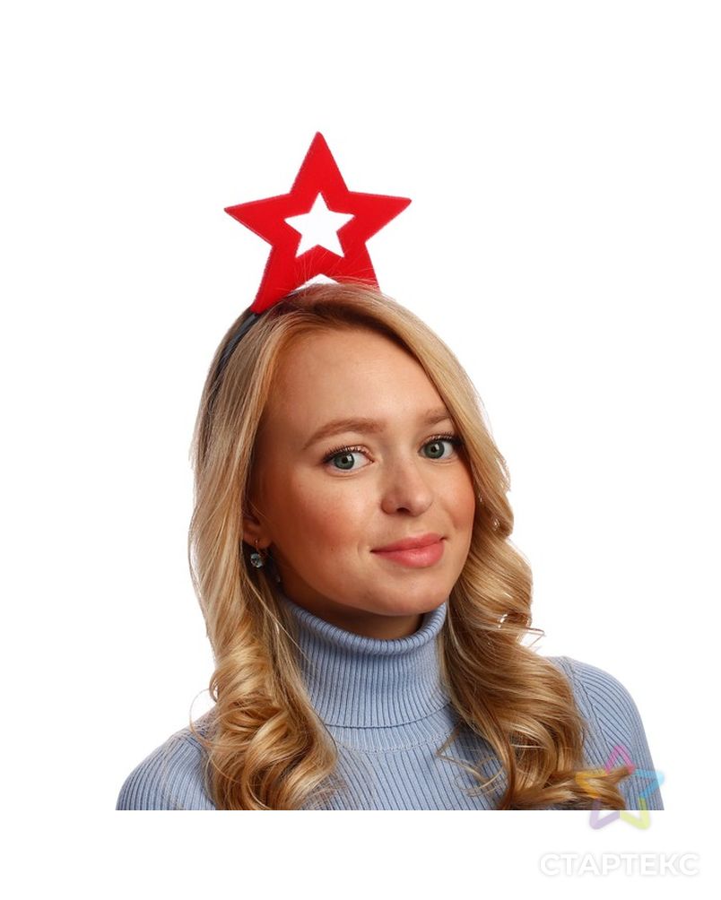 Карнавальный ободок "Красная звезда", поролон арт. СМЛ-60520-1-СМЛ0003869675 1