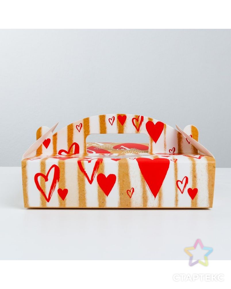 Переноска под пирожные «Любовь к сладостям», 20 × 5 × 20 см арт. СМЛ-62709-1-СМЛ0003871501 3