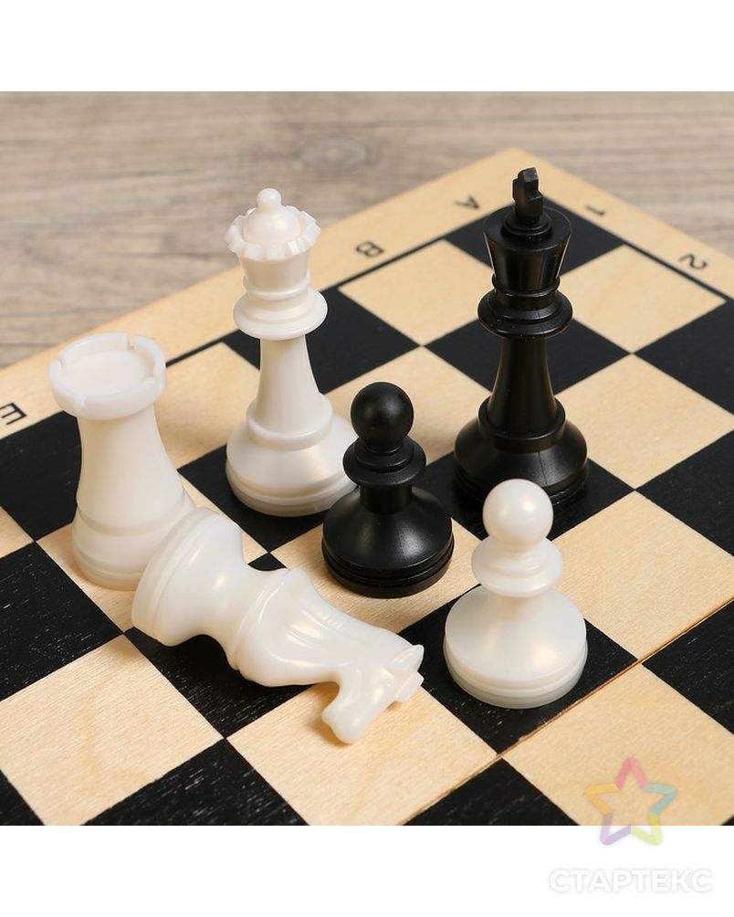 Настольная игра 2 в 1 "Лучший": шахматы, шашки (король h=7.2 см, пешка h=4 см) арт. СМЛ-59506-1-СМЛ0003877946 2