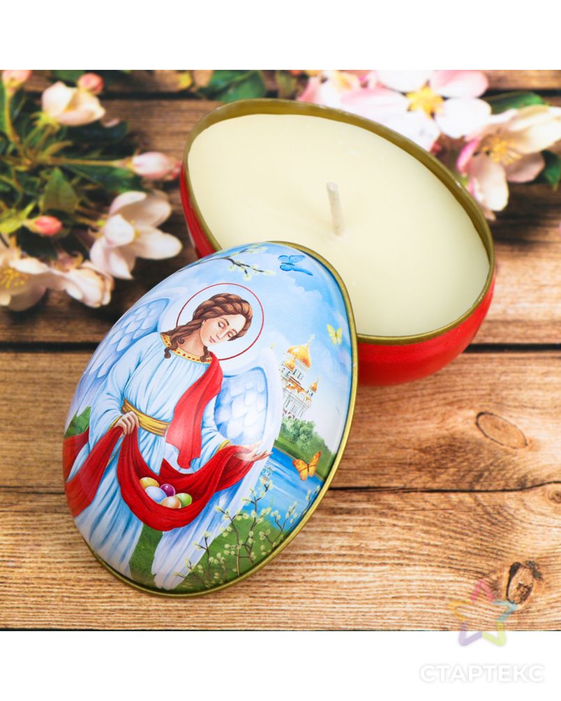 Пасхальная свеча в баночке «Христос Воскресе! Ангел» арт. СМЛ-111442-1-СМЛ0003883924 2