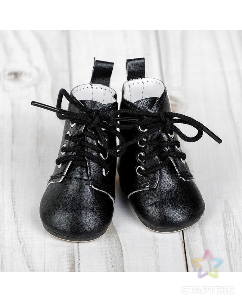 Ботинки для куклы на завязках, длина подошвы: 7 см арт. СМЛ-23689-1-СМЛ3899552 4