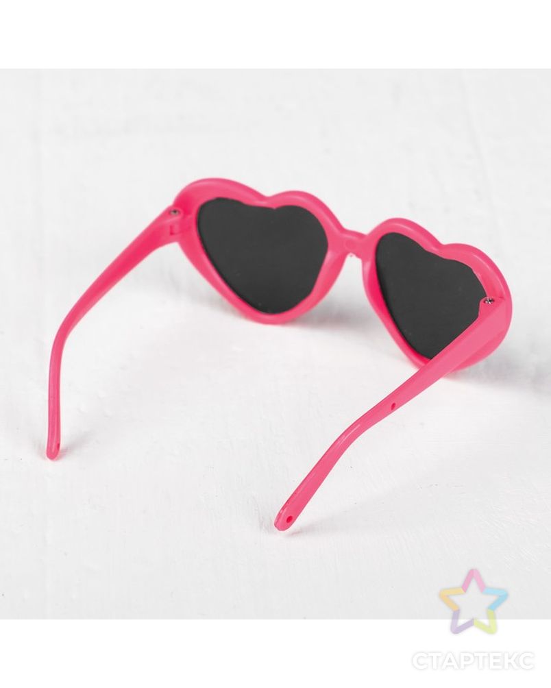 Очки для куклы "Сердечки", набор 2 шт, с темными и прозрачными линзами, цвет оправы розовый арт. СМЛ-15611-1-СМЛ3903955