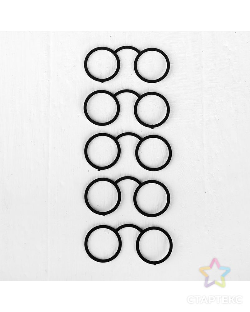 Очки для игрушек "Пенсне", набор 5 шт, размер 1 шт. 5,6х2,5х0,4 см, цв.черный арт. СМЛ-15628-1-СМЛ3903996 2