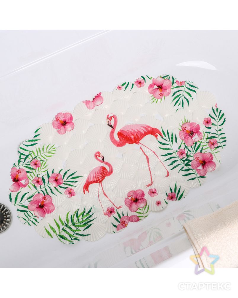 Коврик для ванны Доляна «Фламинго», 38×68 см арт. СМЛ-174697-1-СМЛ0003904366 2