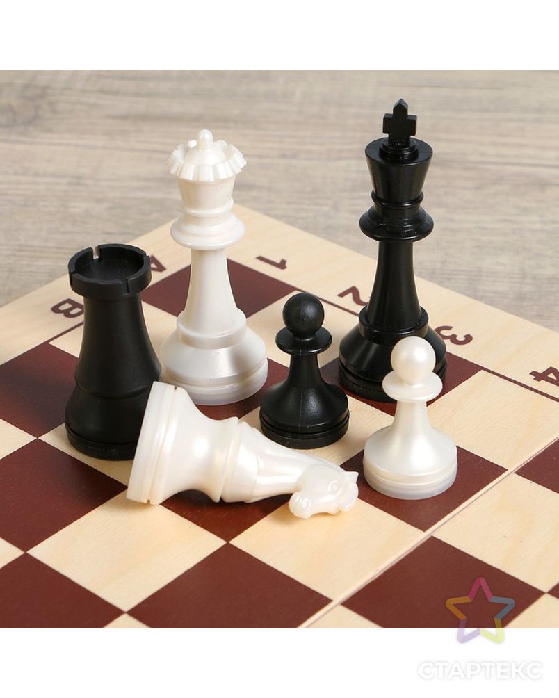 Шахматы гроссмейстерские (доска дерево 42х42 см, фигуры пластик, король h=10.5 см) арт. СМЛ-60765-1-СМЛ0003905788 4