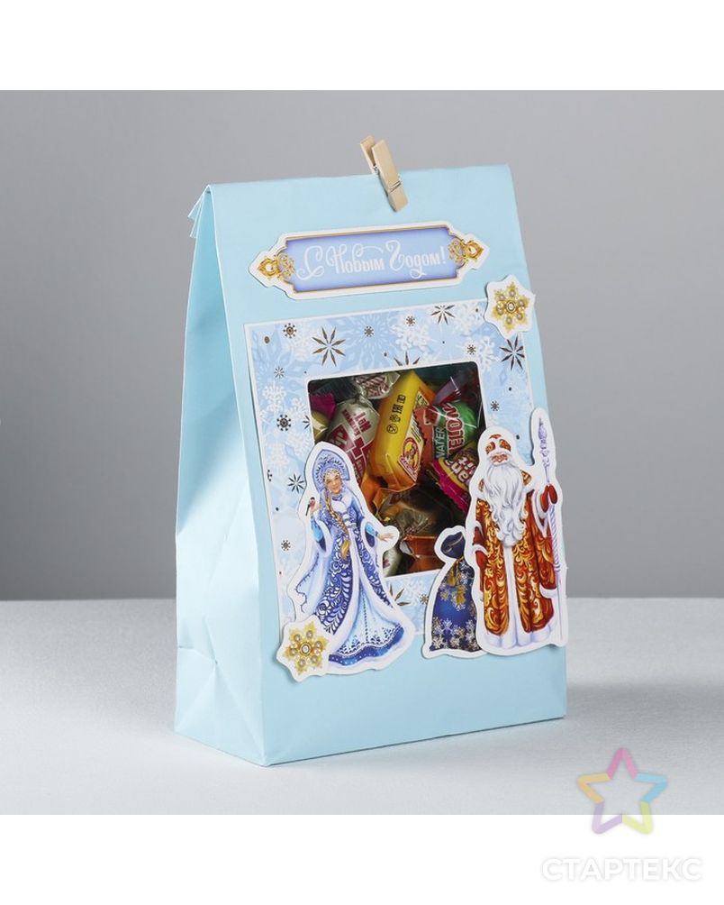 Пакет подарочный «Снегурочка и Дед Мороз», набор для создания, 15.5 × 28.5 см арт. СМЛ-15677-1-СМЛ3908580 4