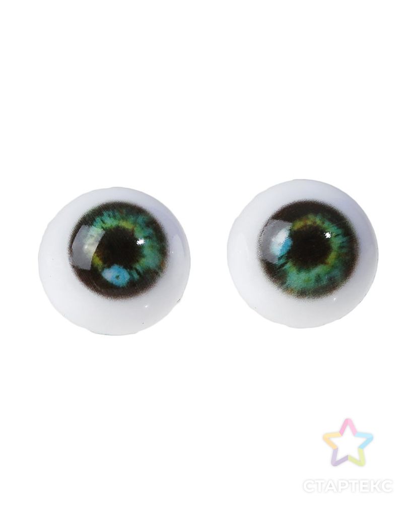Глаза винтовые с заглушками, набор 8 шт, размер 1 шт: 1,6 см, цвет зелёный арт. СМЛ-15805-1-СМЛ3914680 1