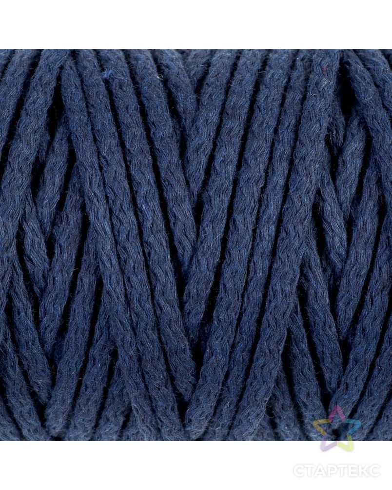 Шнур для вязания "Пухлый" 100% хлопок ширина 5мм 100м (т.синий) арт. СМЛ-23570-1-СМЛ3917007 1