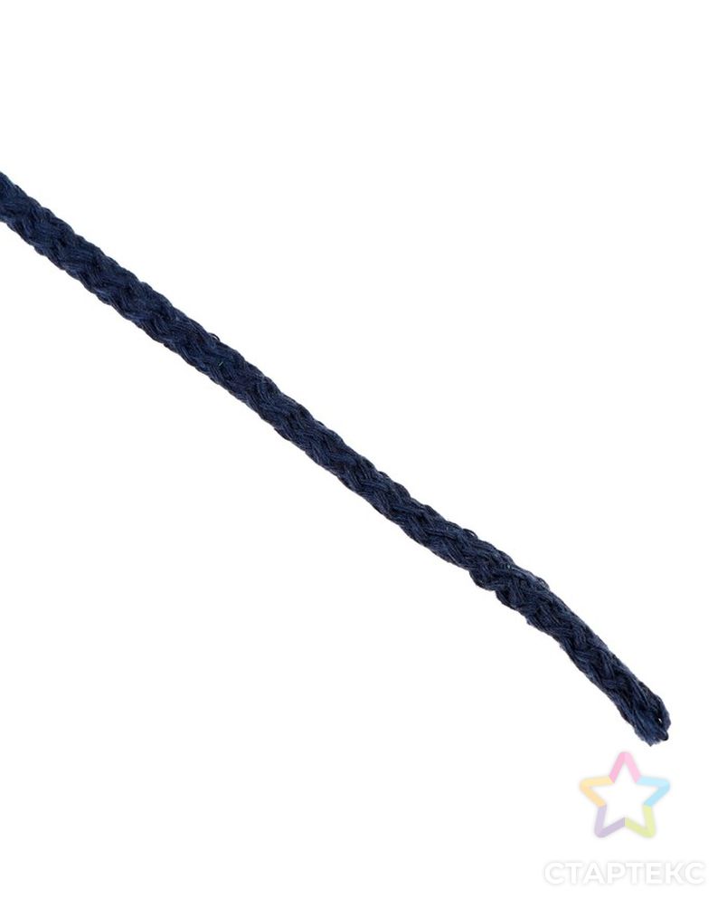 Шнур для вязания "Пухлый" 100% хлопок ширина 5мм 100м (т.синий) арт. СМЛ-23570-1-СМЛ3917007 2