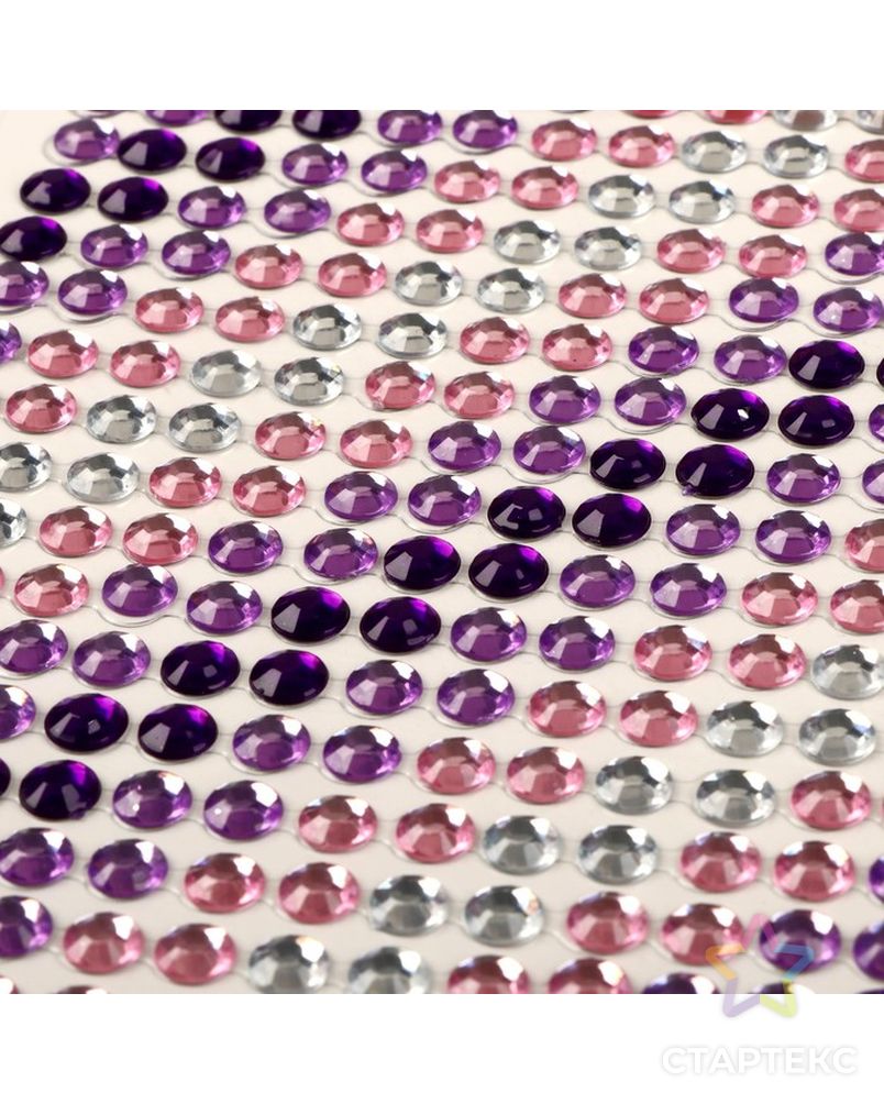 Наклейка пластик стразы "Градиент розово-фиолетовый" 30х10,5 см арт. СМЛ-15866-1-СМЛ3917852 3