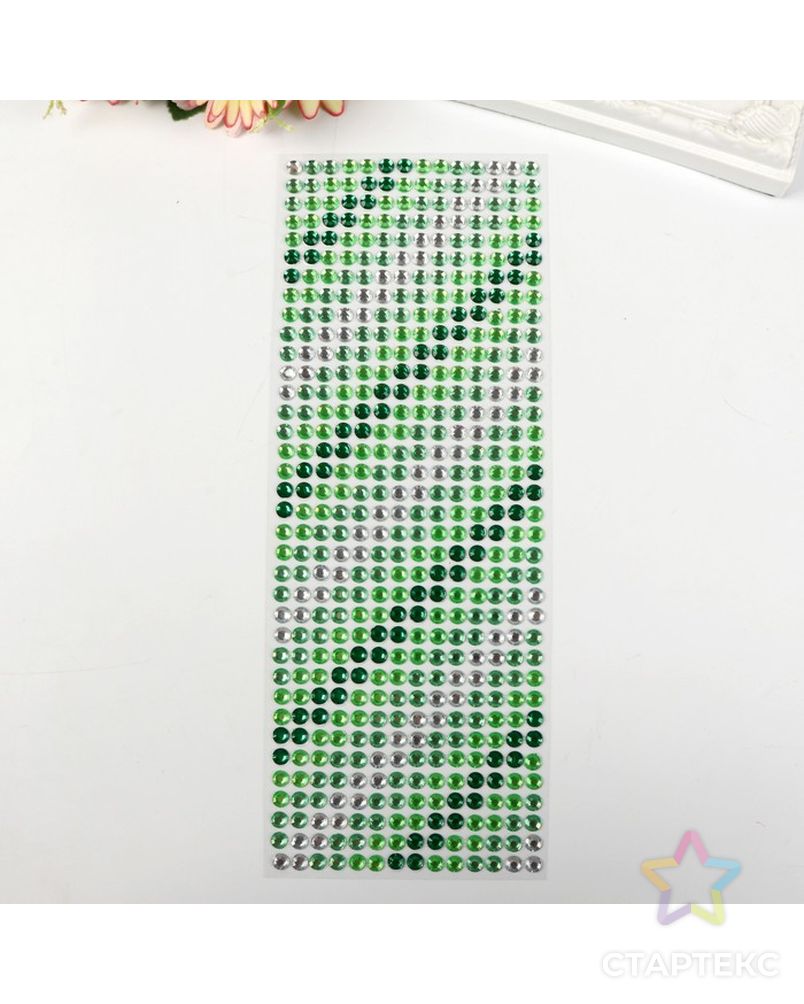 Наклейка пластик стразы "Градиент зелёного" 30х10,5 см арт. СМЛ-15867-1-СМЛ3917853 2
