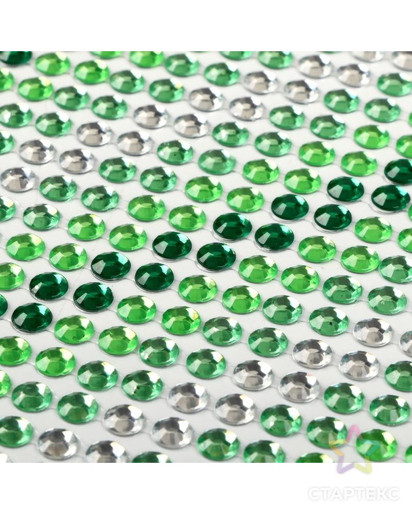 Наклейка пластик стразы "Градиент зелёного" 30х10,5 см арт. СМЛ-15867-1-СМЛ3917853 3